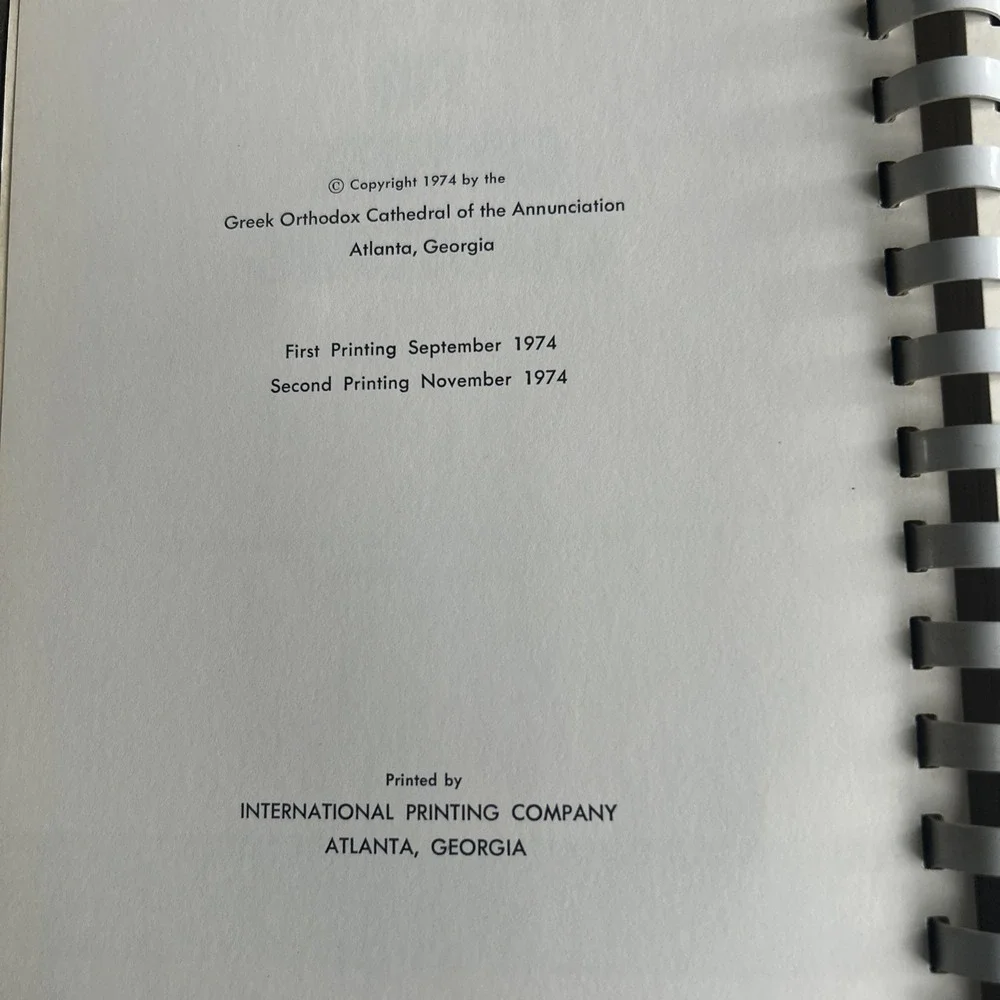 Vintage The Key To Greek Cooking Greek Orthodox Cathedral Of Atlanta 1974